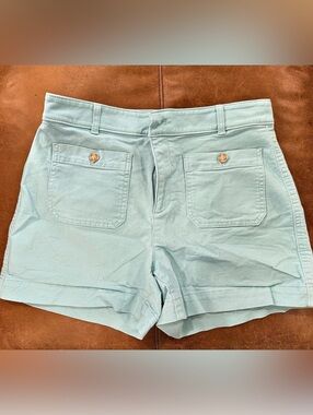 LOFT The Pleatless Short Denim Shorts in Blue Size 6 Like New